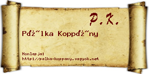 Pálka Koppány névjegykártya